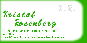 kristof rosenberg business card